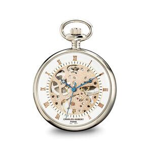 Charles Hubert Chrome Finish Brass Open Face Pocket Watch